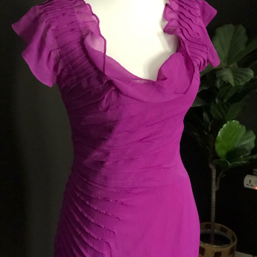 Feminine flattering fuschia formal dress